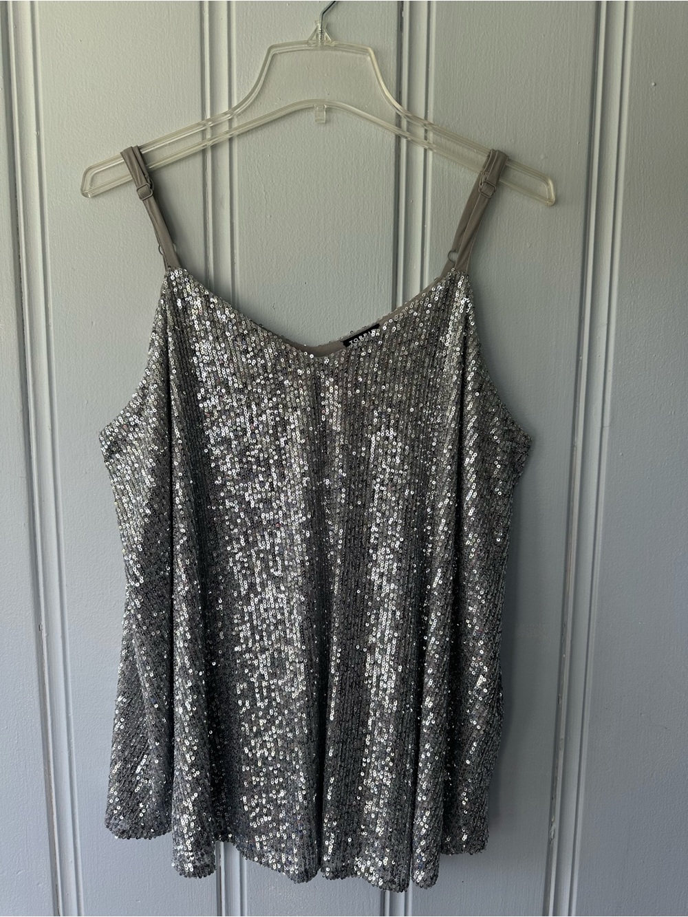Torrid Sparkly Silver Sophie Tank Top - Plus size 1XL